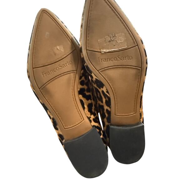 NEW- NWOT Franco Sarto Leopard Calf Hair Loafers Size 7.5M - Picture 6 of 6